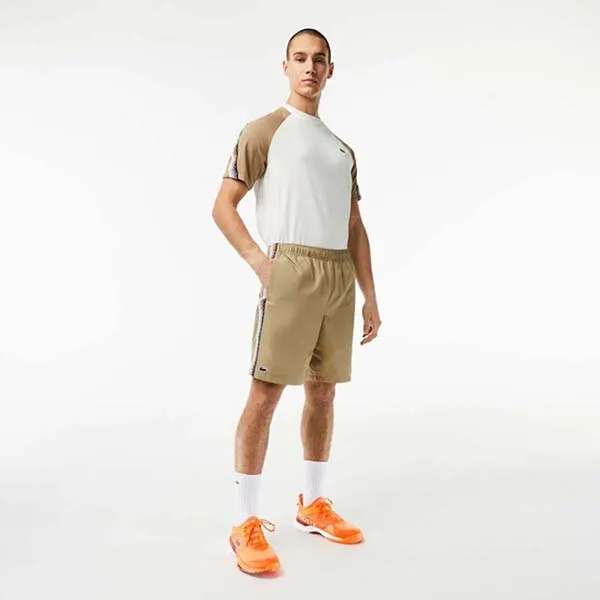 Quần Short Nam Lacoste Tennis Recycled Polyester Beige GH5212.CB8 Màu Be Size 5