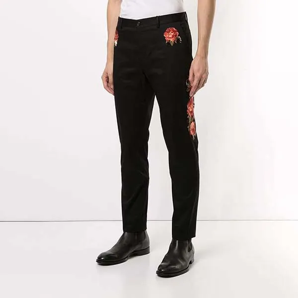 Quần Tây Nam Dolce & Gabbana D&G Men's Black Floral Màu Đen Họa Tiết Size 44 - Thời trang - Vua Hàng Hiệu
