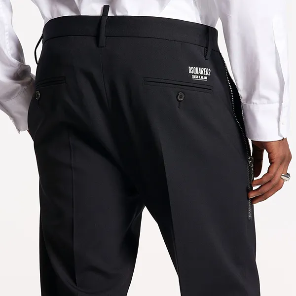 Quần Tây Nam Dsquared2 Skinny Techno Pants S74KB0705S40320900 Màu Đen Size 48