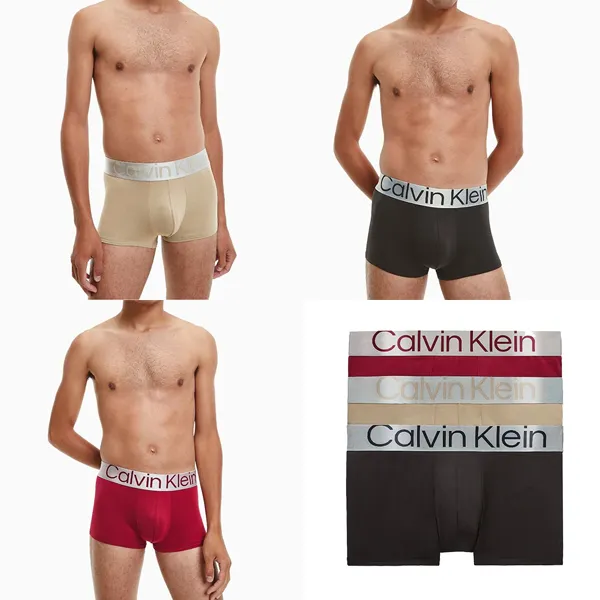 Set 3 Quần Lót Nam Calvin Klein CK Reconsidered Steel Microfiber NB3074 911 Màu Đen/Đỏ/Be - Thời trang - Vua Hàng Hiệu