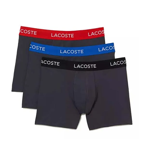 Set 3 Quần Lót Nam Lacoste Men's Striped Waist Microfiber Trunk 5H6562-8W3 Màu Xám Size S - Thời trang - Vua Hàng Hiệu