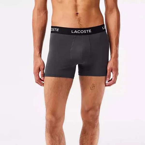 Set 3 Quần Lót Nam Lacoste Men's Striped Waist Microfiber Trunk 5H6562-8W3 Màu Xám Size S - Thời trang - Vua Hàng Hiệu