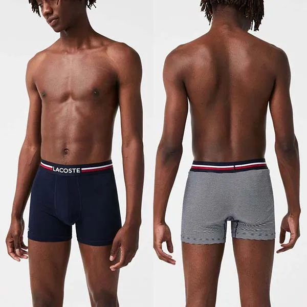 Set 3 Quần Lót Nam Lacoste Underwear Iconic Stretch Briefs Navy Blue And White 6H3377 525 Size S - Thời trang - Vua Hàng Hiệu