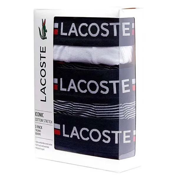 Set 3 Quần Lót Nam Lacoste Underwear Iconic Stretch Briefs Navy Blue And White 6H3377 525 Size S - Thời trang - Vua Hàng Hiệu