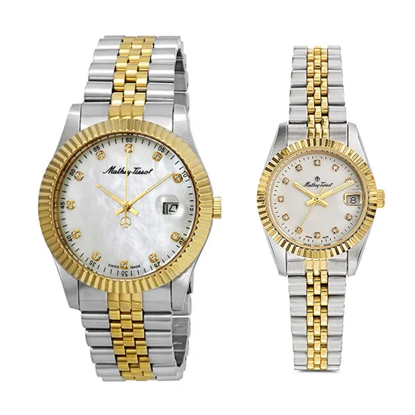 Set Đồng Hồ Unisex Mathey-Tissot Rolly II Crystal H710BI - D710BI Màu Demi (Vàng - Bạc)