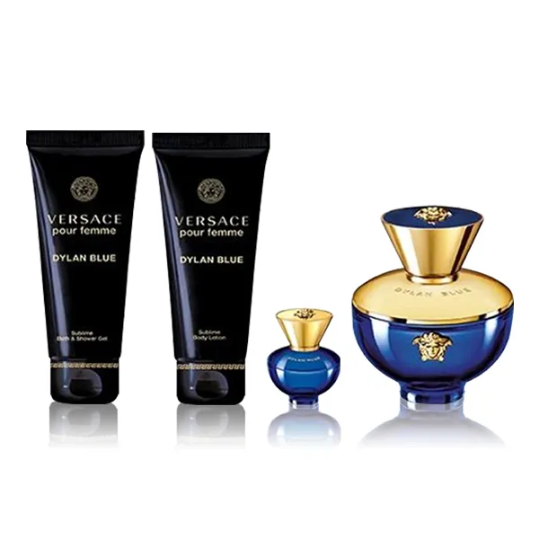 Set Nước Hoa Nữ Versace Pour Femme Dylan Blue 4pcs Spring Nước Hoa + Dưỡng Thể + Sữa Tắm Set 4 Món