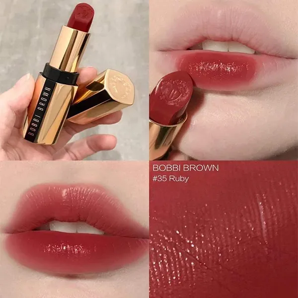 Son Bobbi Brown Luxe Lipstick 35 Ruby Màu Đỏ Ruby - 2