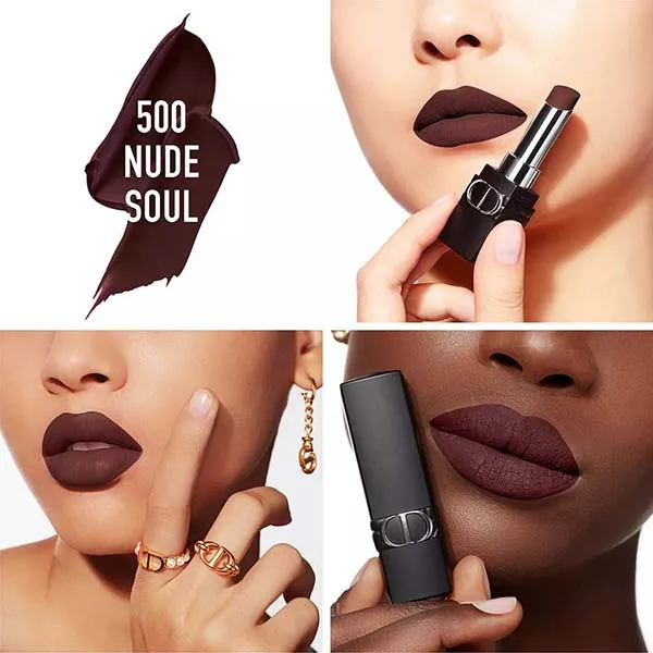 Son Dior Rouge Forever Lipstick 500 Nude Soul Màu Tím Mận
