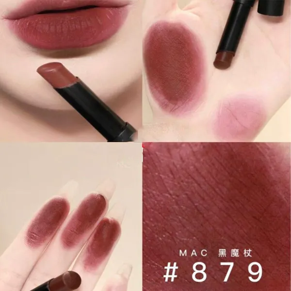 Son MAC Powder Kiss Velvet Blur Slim Stick 879 Love Clove Màu Nâu Chocolate - Son Môi - Vua Hàng Hiệu