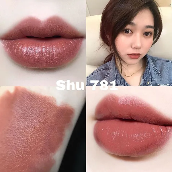 Son Shu Uemura Rouge Unlimited Kinu Matte Lipstick KM BR 781 Màu Đỏ Nâu Đất - Son Môi - Vua Hàng Hiệu