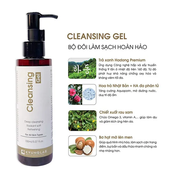 Sữa Rửa Mặt Dạng Gel Dịu Nhẹ Kyung Lab Cleansing Gel 150ml - Mỹ phẩm - Vua Hàng Hiệu