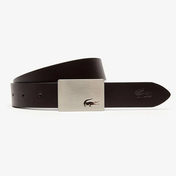 Thắt Lưng Lacoste Men's Reversible Leather Belt And 2 Buckles Gift Set RC4012-371 Màu Xám Size 90