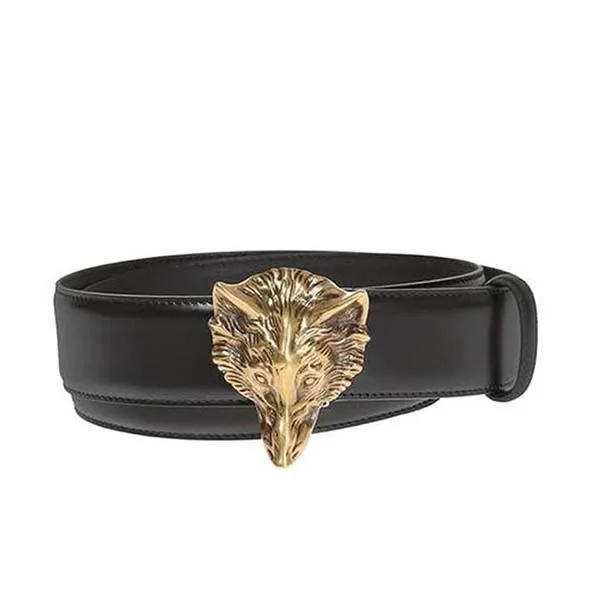 Thắt Lưng Nam Gucci GG Men's Leather Belt With Wolf 430250 Buckle In Black Màu Đen Size 85 - Thắt lưng - Vua Hàng Hiệu