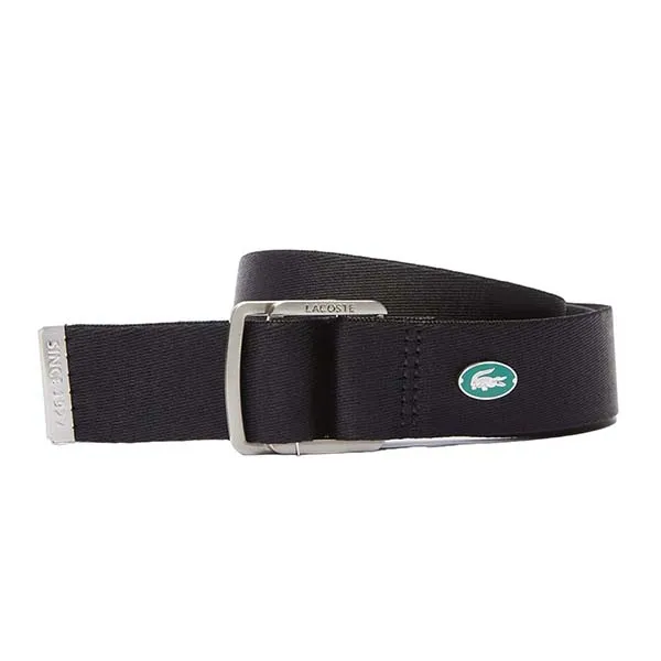 Thắt Lưng Nam Lacoste Men's Casual Contrast Croc Canvas Belt RC4055 - 000 Màu Đen Size 110