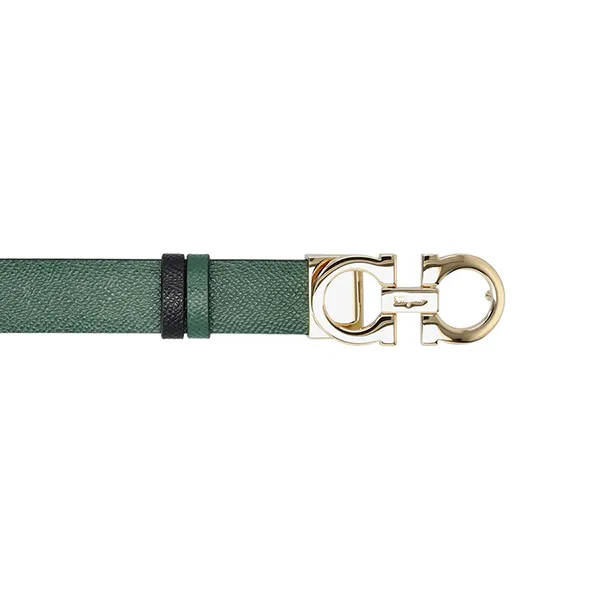 Thắt Lưng Nữ Salvatore Ferragamo Green Black Reversible Belt Hai Mặt Màu Xanh Đen Bản 2.5cm - Thắt lưng - Vua Hàng Hiệu