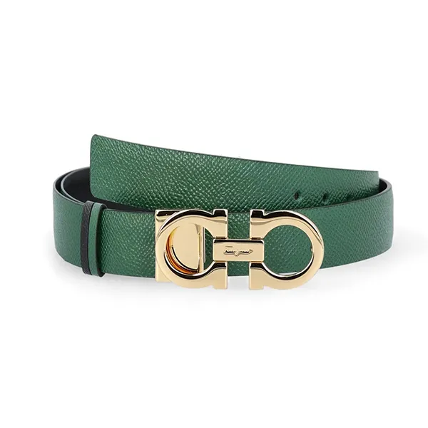 Thắt Lưng Nữ Salvatore Ferragamo Green Black Reversible Belt Hai Mặt Màu Xanh Đen Bản 2.5cm - Thắt lưng - Vua Hàng Hiệu