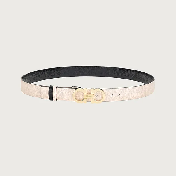 Thắt Lưng Nữ Salvatore Ferragamo Pink Lemonade/Black Reversible Belt Hai Mặt Màu Đen Hồng Bản 2.5cm - Thắt lưng - Vua Hàng Hiệu