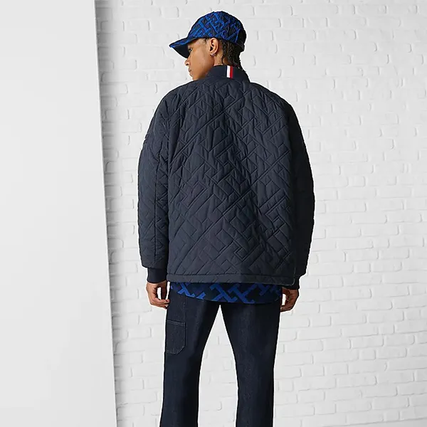Áo Khoác Nam Tommy Hilfiger TH Monogram Quilted Bomber Jacket MW27693-401 Màu Xanh Navy Size S - Thời trang - Vua Hàng Hiệu