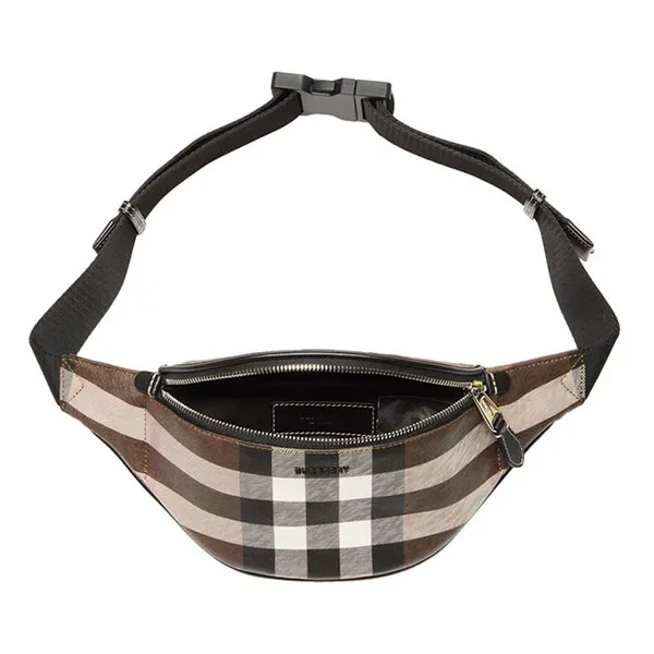 Túi Đeo Chéo Nam Burberry Cason Bumbag Bag Check Logo Leather 8050797 Màu Nâu Kẻ - Túi xách - Vua Hàng Hiệu