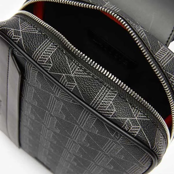 Túi Đeo Chéo Nam Lacoste Men's The Blend Monogram Motif Coated Canvas Bag NH3789 - H45 Màu Đen - Túi xách - Vua Hàng Hiệu