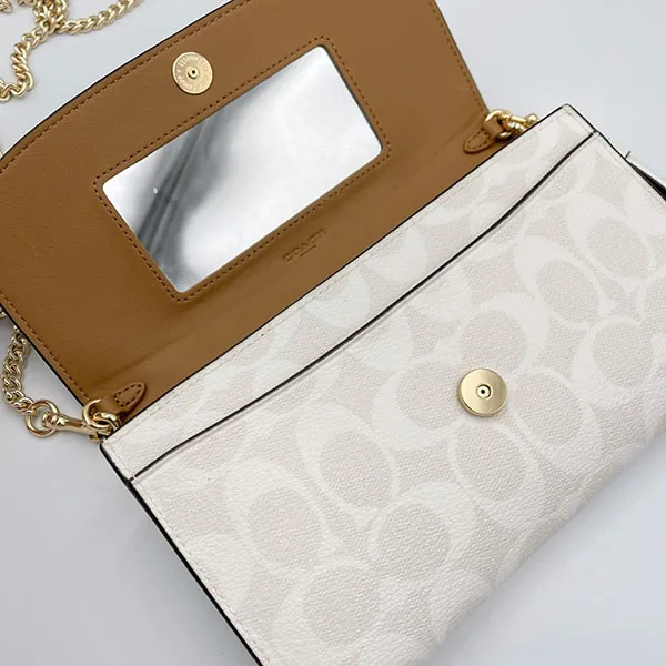 Túi Đeo Chéo Nữ Coach Gemma Clutch Crossbody In Signature Canvas C1996 Màu Trắng