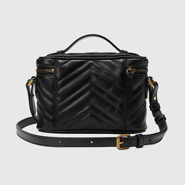 Túi Đeo Chéo Nữ Gucci GG Marmont Mini Bag 672253 DTDHT 1000 Màu Đen
