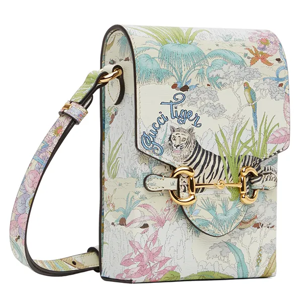 Túi Đeo Chéo Nữ Gucci GG Multicolor Mini Tiger Horsebit 1955 Shoulder Bag Phối Màu - Túi xách - Vua Hàng Hiệu