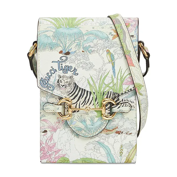 Túi Đeo Chéo Nữ Gucci GG Multicolor Mini Tiger Horsebit 1955 Shoulder Bag Phối Màu - Túi xách - Vua Hàng Hiệu