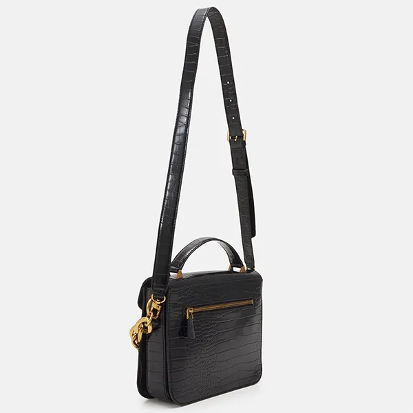 Túi Đeo Chéo Nữ Guess Retour Top Handle Flap Bag Black Màu Đen - Túi xách - Vua Hàng Hiệu