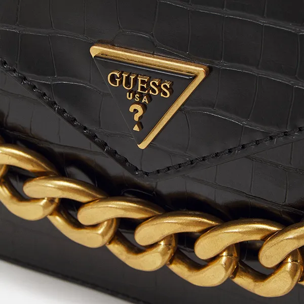 Túi Đeo Chéo Nữ Guess Retour Top Handle Flap Bag Black Màu Đen - Túi xách - Vua Hàng Hiệu