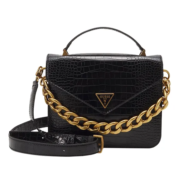 Túi Đeo Chéo Nữ Guess Retour Top Handle Flap Bag Black Màu Đen - Túi xách - Vua Hàng Hiệu