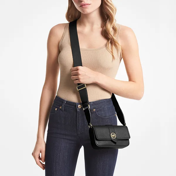 Túi Đeo Chéo Nữ Michael Kors MK Greenwich Extra-Small Sling Crossbody Bag 32S3GGRC1L Màu Đen