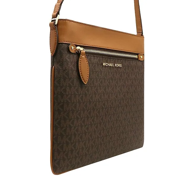 Túi Đeo Chéo Nữ Michael Kors MK Logo Crossbody 35S9GI7C7B Bag Màu Nâu