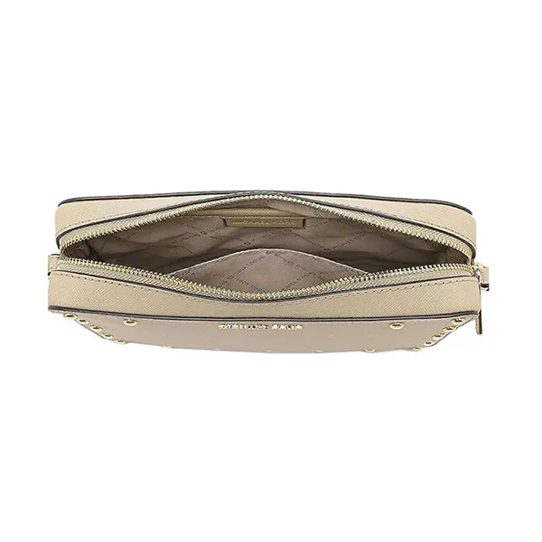 Túi Đeo Chéo Nữ Michael Kors MK Sandrine Studded Saffiano Leather Crossbody Bag Bisque 38S8CD1C3L Màu Be - Túi xách - Vua Hàng Hiệu