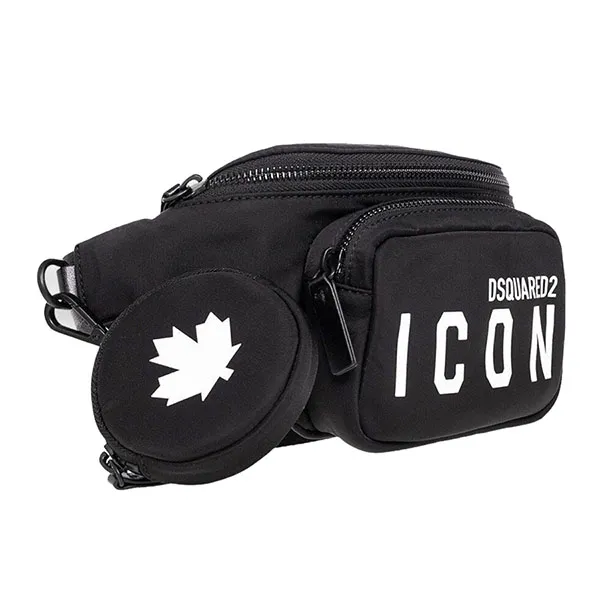 Túi Đeo Hông Nam Dsquared2 Be Icon Nylon Belt Bag Màu Đen