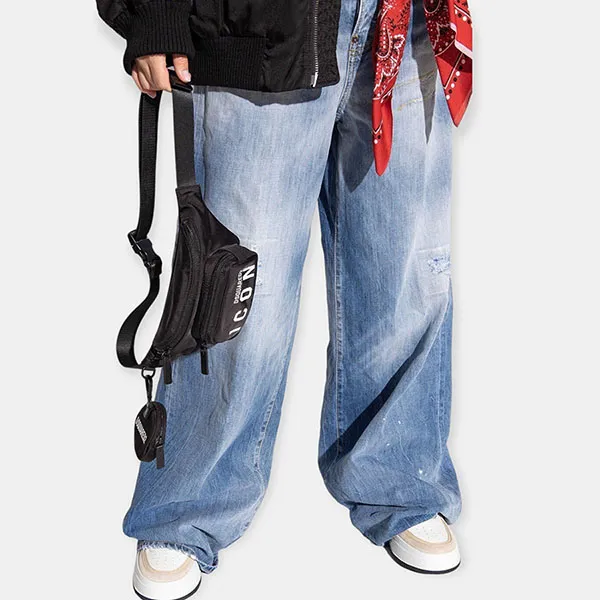 Túi Đeo Hông Nam Dsquared2 Be Icon Nylon Belt Bag Màu Đen