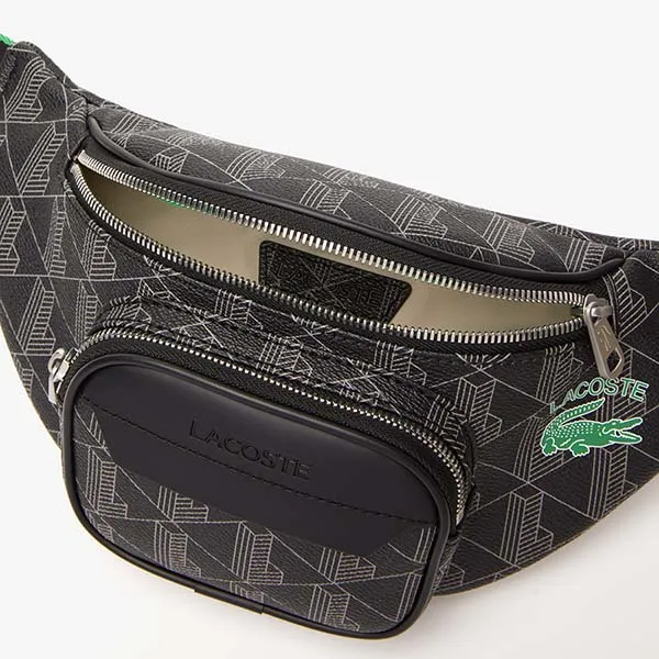 Túi Đeo Hông Nam Lacoste Men’s The Blend Monogram Print Belt Bag NH4295 - L83 Màu Đen