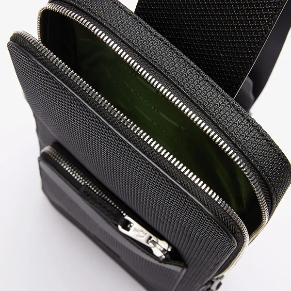 Túi Đeo Vai Nam Lacoste Men's Chantaco Snug Leather Bag 0100-LACNH3633CE000 Màu Đen