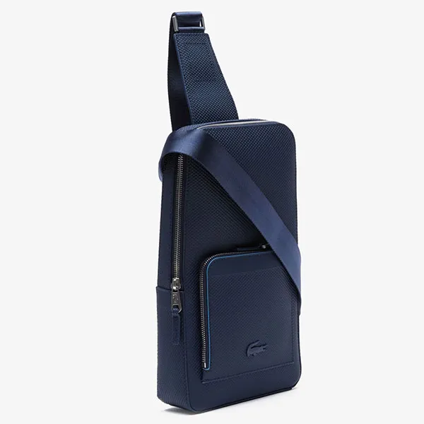 Túi Đeo Vai Nam Lacoste Men's Chantaco Snug Leather Bag NH3633CE-166 Màu Xanh Đậm