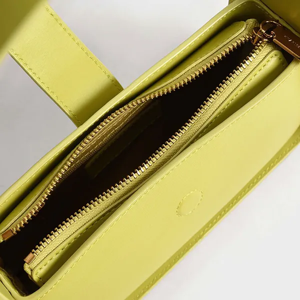 Túi Đeo Vai Nữ Charles & Keith CNK Leather Chain-Link Bag 50270847 Màu Xanh Green