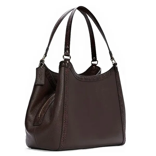 Túi Đeo Vai Nữ Coach Kristy Shoulder Bag In Leather C6830 Màu Nâu Đỏ