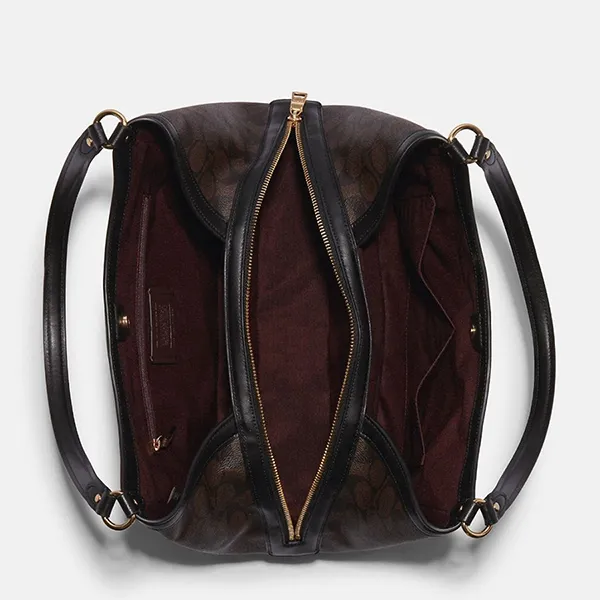 Túi Đeo Vai Nữ Coach Kristy Shoulder Bag In Signature Canvas C6232 Màu Nâu Đen