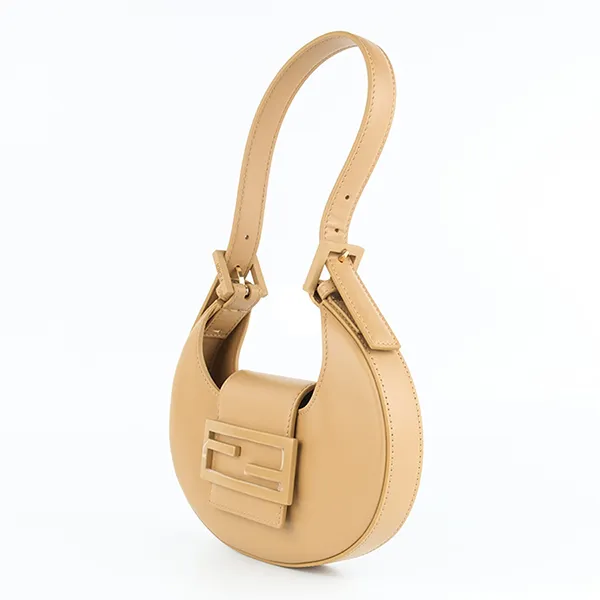 Túi Đeo Vai Nữ Fendi Cooki Pale Caramel Leather Mini Bag Màu Be - Túi xách - Vua Hàng Hiệu