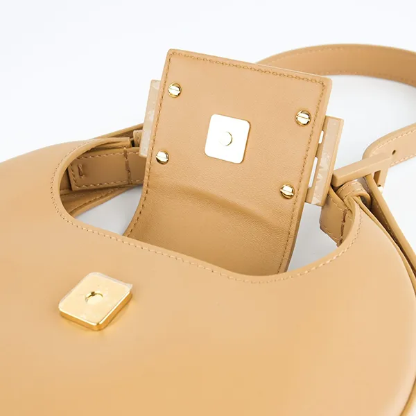 Túi Đeo Vai Nữ Fendi Cooki Pale Caramel Leather Mini Bag Màu Be - Túi xách - Vua Hàng Hiệu