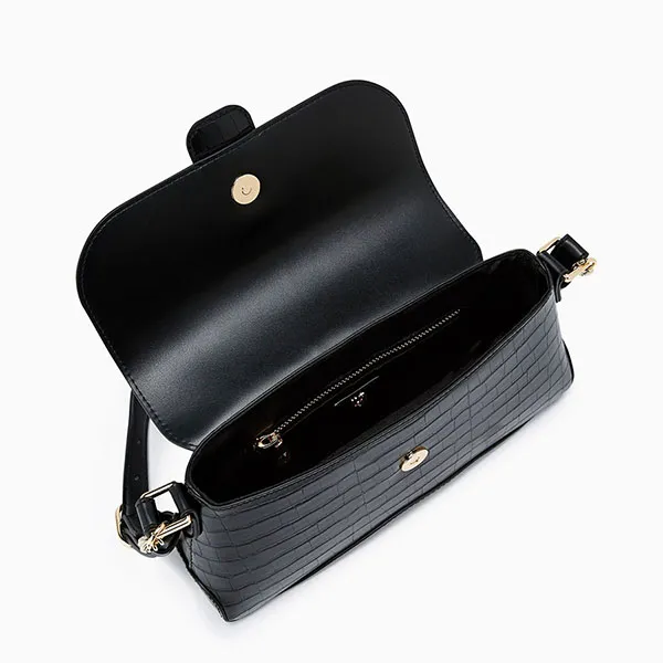 Túi Đeo Vai Nữ Lyn Infinite Meta Crossbody Bags LL23MBF264 Black Màu Đen