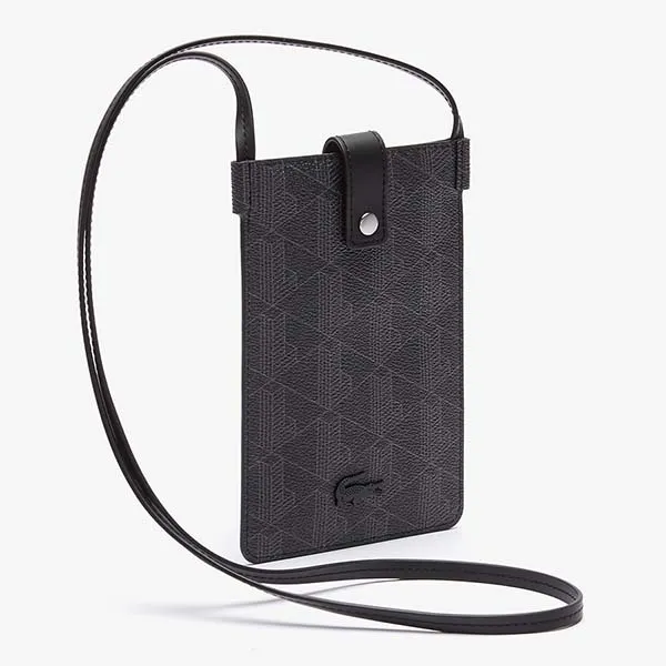 Túi Đựng Điện Thoại Nam Lacoste The Blend Monogram Canvas Smartphone Pouch NH3654 - H45 Màu Đen - Túi xách - Vua Hàng Hiệu