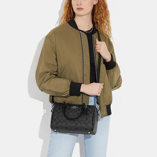 Túi Xách Coach Rowan Satchel In Signature Canvas CH280 Màu Đen