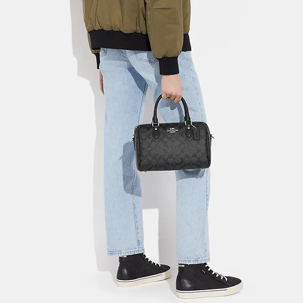 Túi Xách Coach Rowan Satchel In Signature Canvas CH280 Màu Đen