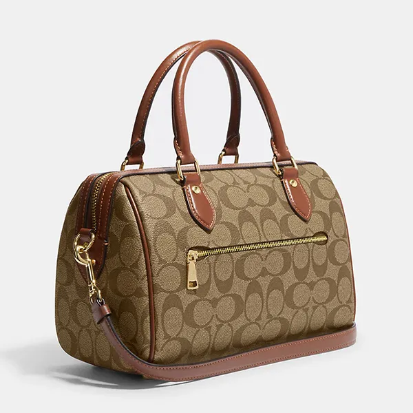 Túi Xách Coach Rowan Satchel In Signature Canvas CH280 Màu Nâu Khaki