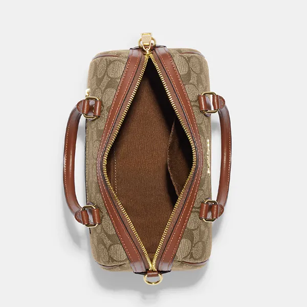 Túi Xách Coach Rowan Satchel In Signature Canvas CH280 Màu Nâu Khaki